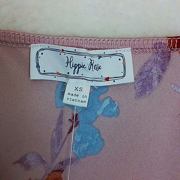 Hippie Rose Slip Dress Pink XS Spaghetti Strap Floral‎ Satin Silky Midi - Picture 11 of 12